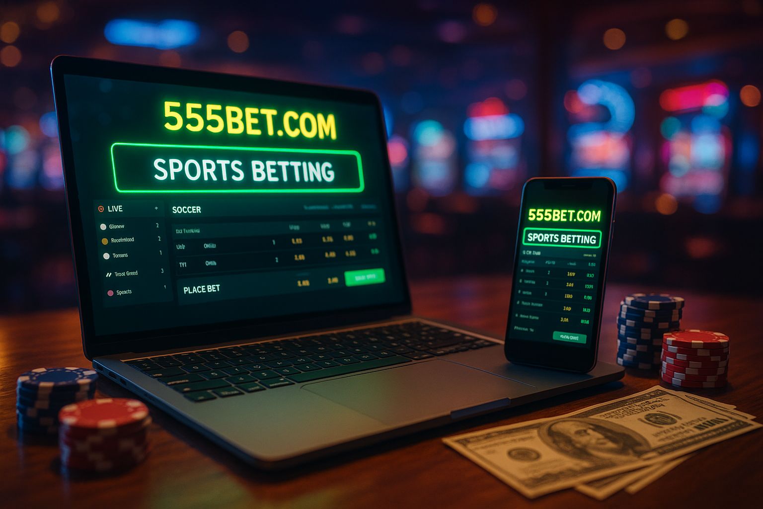 Apostas esportivas no cassino online 555BET.COM